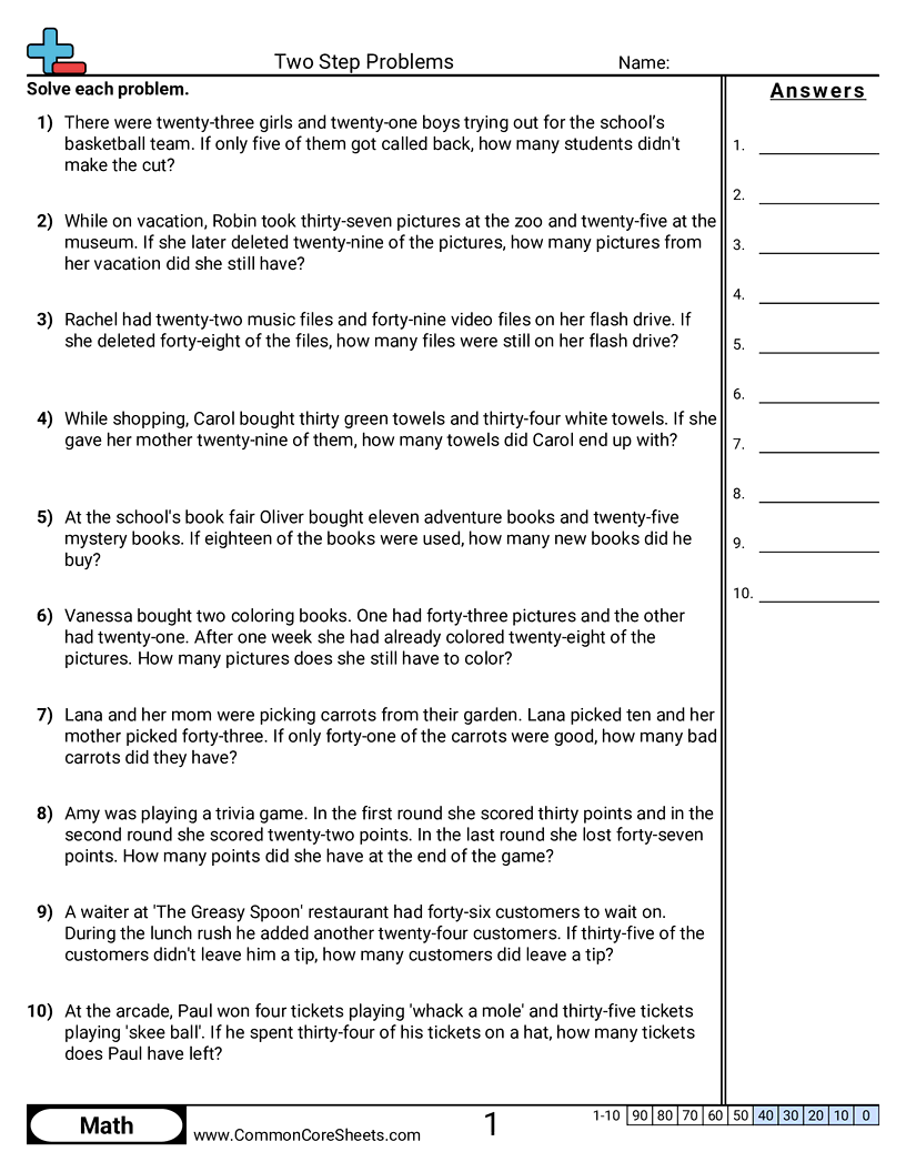 Add & Subtract worksheet